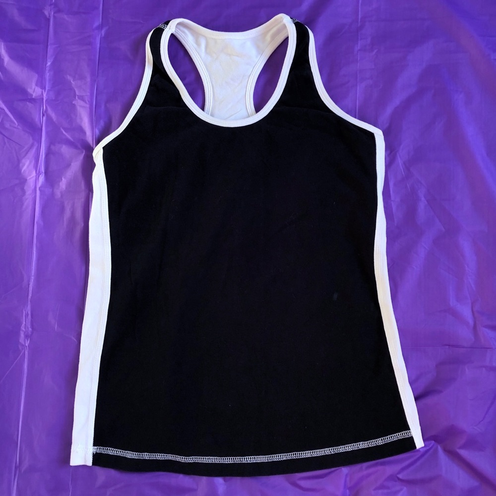 Bally White and Black Workout top